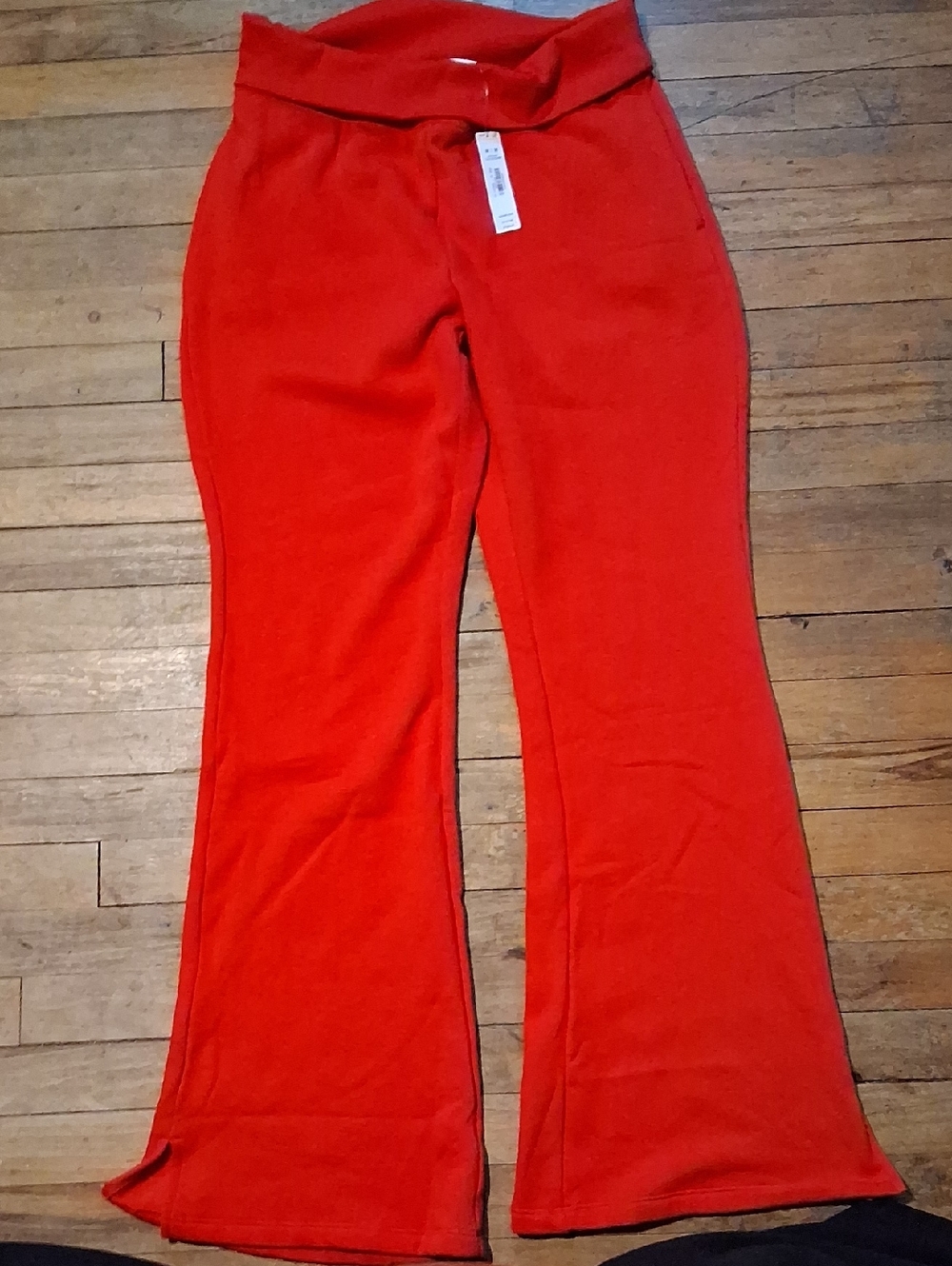 Victoria's Secret Red Knit Fold-Over Waist Pants